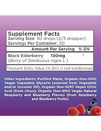 Organic Elderberry Syrup Liquid Extract by MaryRuth - Drops Supplement - Immune Boost -...