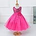 Weixinbuy Kids Girls Sequin Bowknot Sleeveless Summer Wedding Party Dress Rose Red 5-6Y