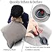 HOMCA Reading Pillow, Inflatable Backrest Pillow with Arms Great as Travel Camping Pillow for Lumbar Back Support, Gray