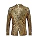 Men's Blazer Two Buttons Slim Fit Casual Premium Jacket Fashion Outwear Coat golden Large