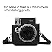 Fintie Protective Case Compatible with Fujifilm Instax Mini 90 Neo Classic Instant Film Camera - Premium Vegan Leather Bag Cover with Removable Strap, Vintage Black