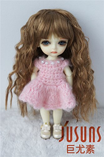 JD041 5-6' 1/8 Lati yellow synthetic mohair doll wigs 13-15CM Brown Soft Sobazu BJD doll wigs 5-6' Doll accessories