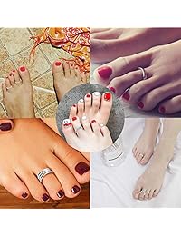 Meangel 9PCS Adjustable Toe Ring for Women Girls Open Tail Ring Flower Knot Simple Toe Ring Gifts Jewelry Set