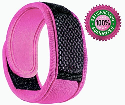 Mosquito Repellent Bracelet Plus 4 Essential Oils Diffuser Refills,No Spray or Oily Mess. All Natural.(Pink)