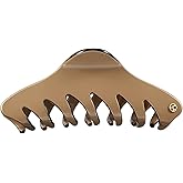 EVITA PERONI Hair Clips for Women Durable Acetate Claw Clips 4.7 Inch Strong Hold Jaw Clips with Gift Box for Birthday New Year Valentine's Day, Caramel Brown