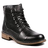 Metrocharm MC003 Men's Lace Up Cap Toe Formal Dress Casual Fashion Boots (11, Black)