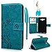 Galaxy Grand Prime G5308/G530H Case-MOLLYCOOCLE Stand Wallet ID Holders Emboss Vintage Flower Design Flip Folio TPU Soft Bumper PU Leather Skin Cover for Samsung Galaxy Grand Prime G5308/G530H -Blue