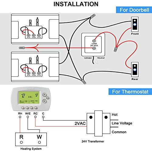 Thermostat And Doorbell Transformer 24v 40va Power Supply Compatible With Nest Ecobee Sensi And Honeywell Thermostat Nest Hello Doorbell And All