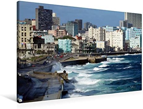 Premium Textile Canvas 90 cm x 60 cm Landscape Motif from The Calendar Myth MalecÃ3n Havana Famous Waterway