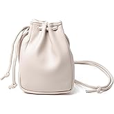 AegatarLue Drawstring Mini Crossbody Purse, PU Leather Small Crossbody Bags for Women, Crossbody Phone Purse Bucket Bag