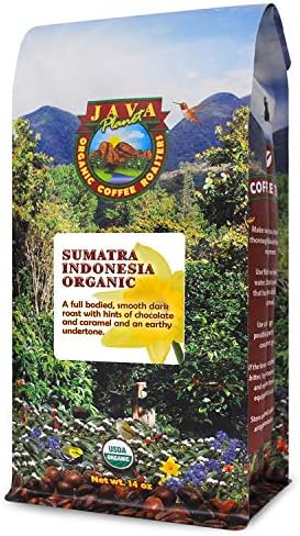 Java Planet - Sumatra Indonesian USDA Organic Coffee Beans, Dark Roasted, Fair Trade, Arabica Gourmet Specialty Grade A - 14oz bag