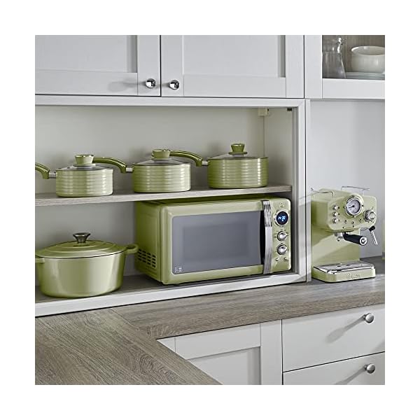Swan-Retro-Digital-Microwave-Green-20-L-800-W-6-Power-Levels-Including-Defrost-Setting-SM22030GN Swan Retro Digital Microwave Green, 20 L, 800 W, 3 Power Levels Including Defrost Setting, SM22030GN