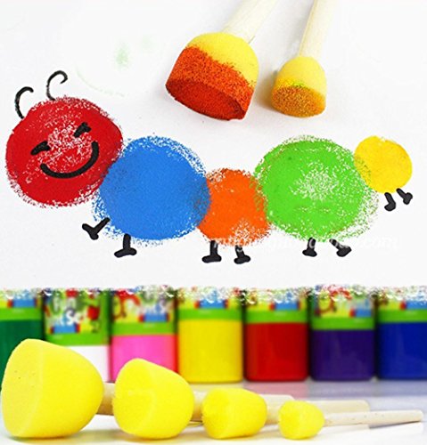 Lightweight Crafts Varnishes 30 Pcs Stains Durable And Great For Acrylics Art Jmaf 1 Inch Foam Sponge Wood Handle Paint Brush Set Paintbrushes Kolenik Foam Paintbrushes