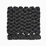 Traininghead Synthetic Fiber Hair Extension Goddess Salon Crochet Ombre Jumbo Braids for Twist Braiding Hair 6Pcs/Lot 24 inch Female (1B#)