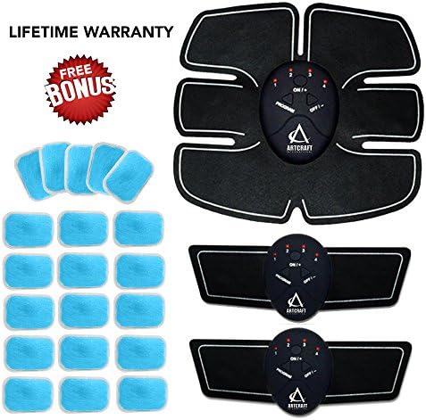 New Abs Stimulator, Abs Muscle Toning Belt, 20 Free Replacement Gel Pads, Ems Workout Home, Office, Gym Fitness Equipment For Abs, Biceps, Triceps, Legs Training Men/Women. … (6 pad design)