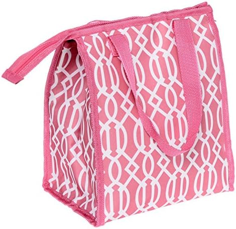 Travel Trends Fashion Print Insulated Portable Zipper Lunch Bag Pink Print