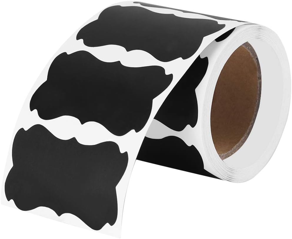 Roll Chalkboard Labels, Removable Waterproof Blank Blackboard Sticker Labels for Jars, Spice, Craft, Home, Kitchen, Storage, Pantry or Fridge（120 pcs） (Lace Shape) : Office Products