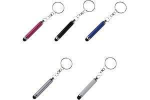CATIEBYE 5Pcs Mini Capacitive Stylus Pens with Keychain Portable Universal Touchscreen Pens for Phones and