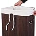Giantex Rectangle Bamboo Hamper Laundry Basket Washing Cloth Bin Rangier Lid (Deep Brown)