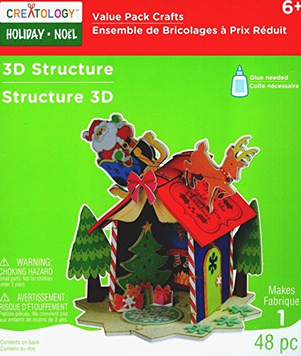 Creatology Holiday Foam Structure- 48 Pieces - Santa on Roof