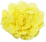 Wholesale Princess Chiffon Fabric and Lace Flower Hair Clip-Yellow