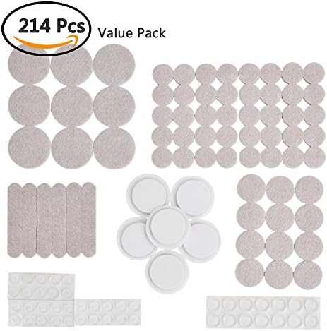 LETS MEETi 214pcs Furniture Pads Non Slip Heavy Duty for Furniture Leg, Anti Noise Floor Protector