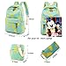 Bookbag School Backpack Girls Cute Schoolbag for 15 inch Laptop backpack set (Water blue A002 yellow pineapple)