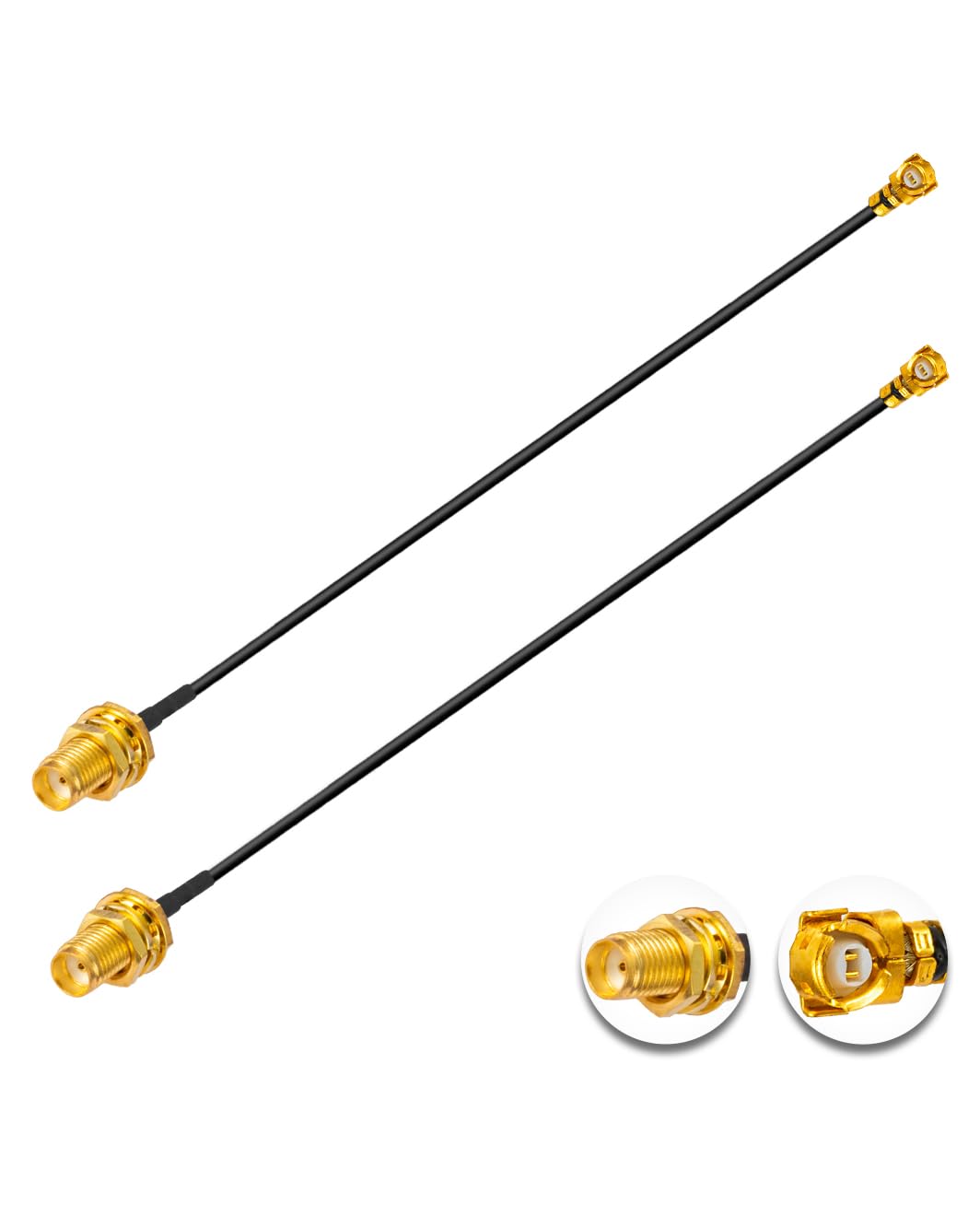 Vecys 2PCS U.F.L1 to SMA Female Low Loss Coaxial Cable 8" /20CM U.F.L1 1.37mm Mini-Coaxial Pigtail Cable for Wireless Routers Mini PCIE Network Cards PCI Wi-Fi WAN Repeater