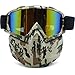 PP PICADOR Motorcycle Goggles Removable Face Mask, Detachable Motocross Dustproof UV Protective Sports Goggles for Dirt Bike, Road Racing, ATV Helmet,Adult,Youth(Camouflage)