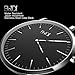 BaIDI Men's Wrist Watch Quartz Wristwatch with Genuine Leather Strap Analog Watches for Men (Black)