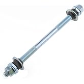 Meuey Lyot 185 mm Bike Hub Axle, 3/8 Inch Silver Multi-Speed Rear | Steel Bicycle Wheel Shaft; Electroplated Finish; Quick Replacement for Mountain and Training Bicycles