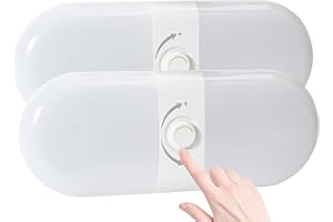 XPORTION RV LED Lights 800 Lumen, 12v Volt RV Lights, Super Bright 180 LEDs Dome Light Fixture with ON/Off Switch Interior Lighting for RV/Camper/Car/Trailer/Boat, Warm Cool Natural Lights, 2 Pcs