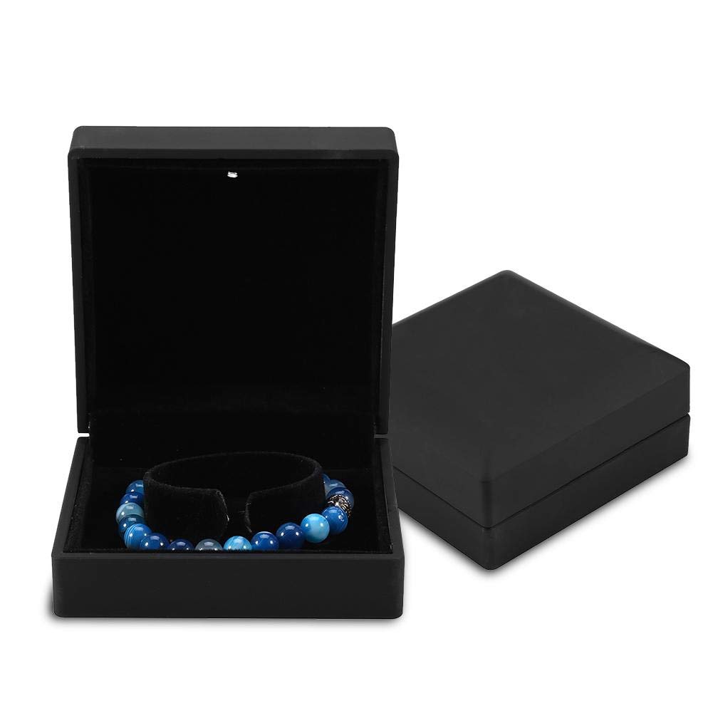 Jewelry Gift Box with LED Light, Necklace Bracelet Rings Pendant Display Storage Case for Wedding Proposal Engagement Valentine's Day Favours Birthdays Charms Gift Box(Bracelet)