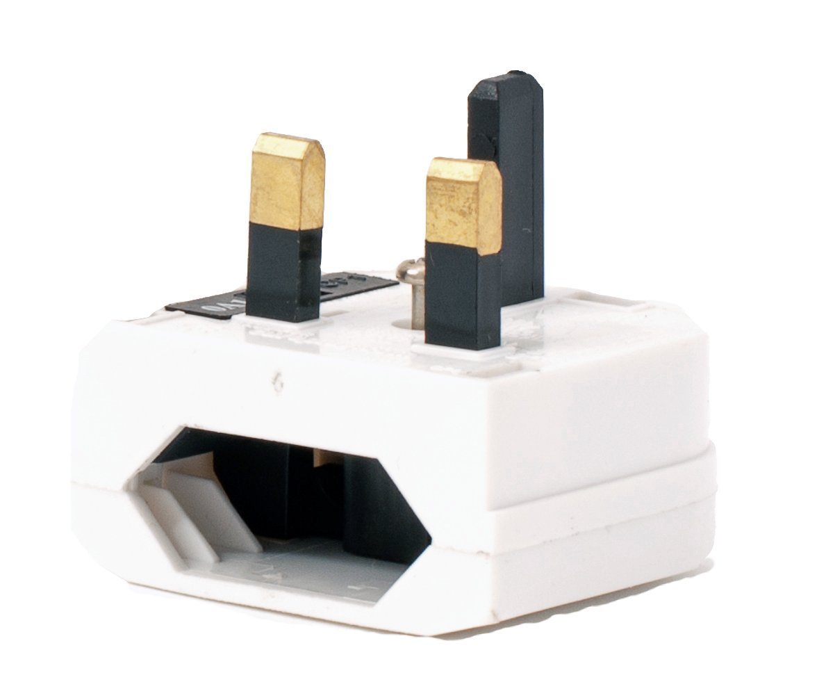 SMJ Electrical PAEUPC European 2 Pin Plug to UK Travel Adaptor, White, 5.0 cm*13.0 cm*9.0 cm
