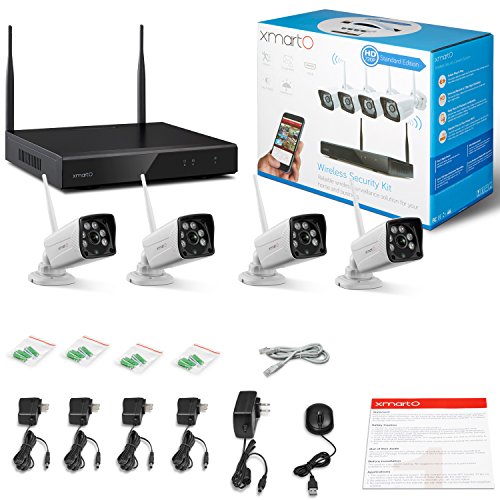 [6 LEDs & Wider FOV] xmartO Auto-Pair Wireless Security Camera System Outdoor, 4 Channel 1080p FHD NVR, 4pcs 720p HD WiFi Cameras with Audio Compatible, 100ft IR Night Vision, Dream Liner WiFi Relay - Thumbnail 5