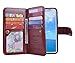 Hynice iPhone Xs/X Wallet Case, Leather Detachable Magnetic Flip 9 Card Slots Holder Wrist Strap Purse Removable Slim Protective Cover for Apple iPhone Xs/X 5.8 inch (Brown)