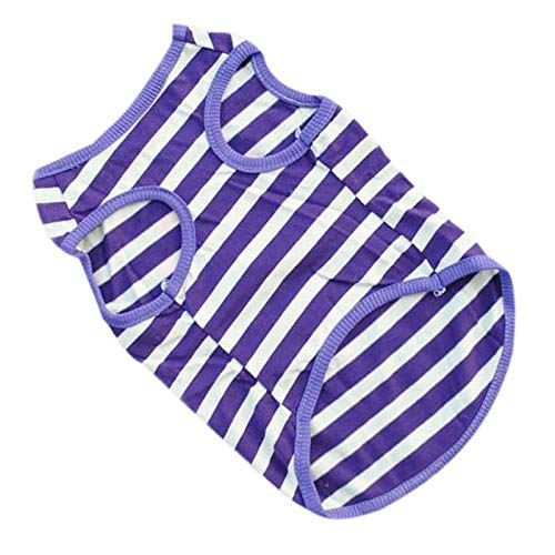 Howstar Pet Shirt, Printed Puppy Shirt Dog Clothes Soft Vest for Summer Pet Apparel (M, Purple) - Thumbnail 3