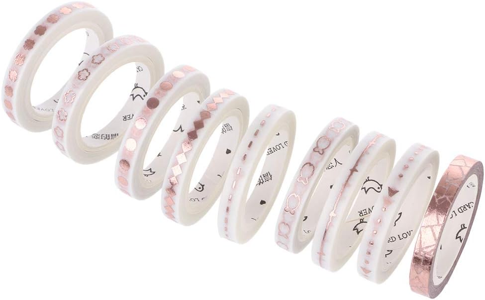 Bhty235, Multi-Pattern Decorative Washi Tape 5mm X 5m Foil Slim Washi Tape DIY Decor Scrapbooking Planner Masking Adhesive