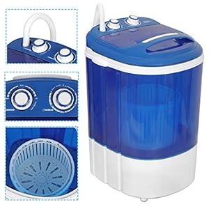 ZENY Portable Mini Laundry Washing Machine Small Semi-Automatic Compact Washer for Apartment,RV,Traveling,Single Translucent Tub