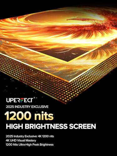 UPERFECT Monitor Portátil 4K 16", 1200 Nits Monitor Exterior 145% sRGB HDR 1000 Contraste 2000:1, Legible al Sol, Compatible VESA, Pantalla Exterior para Laptop, Mini PC, Consolas de Videojuego