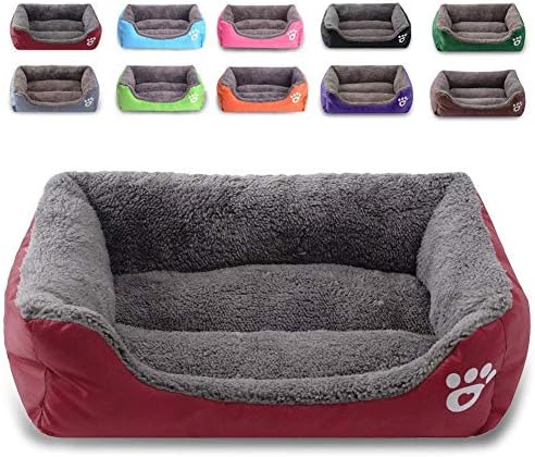 MONIKI Modern Ultra Soft Warm Pet Bed Puppy Dog Mat Pad Cat Sleeping Cushion Suits for Daily Use M: 23"x17"x5" (58x43x13cm), RED