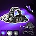 BESTSUN Tactical Blacklight Headlamp UV-Ultraviolet LED (1x Cree T6 White LED and 2 x UV LEDs) 4 Modes 395-410nm 18650 Rechargeable Leak detector and Cat-Dog-Pet Urine Detector (with Chager & Battery)