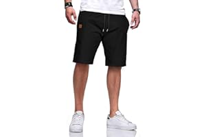 Tansozer Mens Shorts Casual Classic Fit Drawstring Workout Chino Beach Shorts with Elastic Waist and Pockets