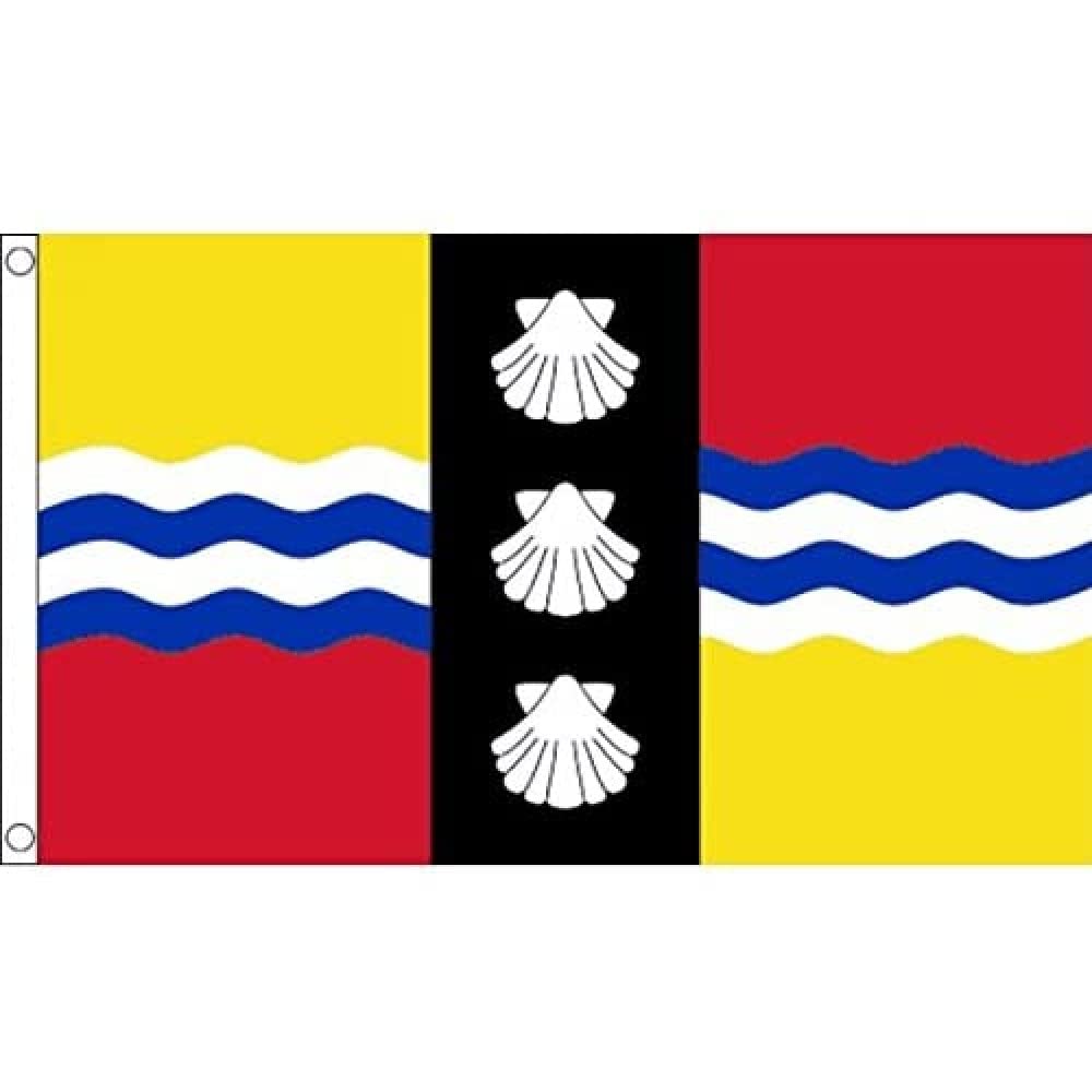 AZ FLAG - Bedfordshire County New Flag - 3x5 Ft - 100D Polyester County Of Beds. - England Banner with Two Metal Grommets - Fade Resistant - Vivid Colors - 3' x 5' Feet - 150x90 Cm