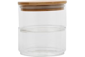 Sosoport Glass Storage Bowls with Lids, 2-Tier Stackable Glass Fruit and Salad Bowls for Kitchen Food Serving