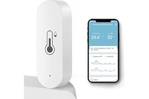 DOHOME WiFi Temperature Humidity Sensor Smart Hygrometer Thermometer Sensor with APP Remote Monitor and Alert High Precision Indoor Thermometer No Hub Required, Compatible with Alexa Google Assistant