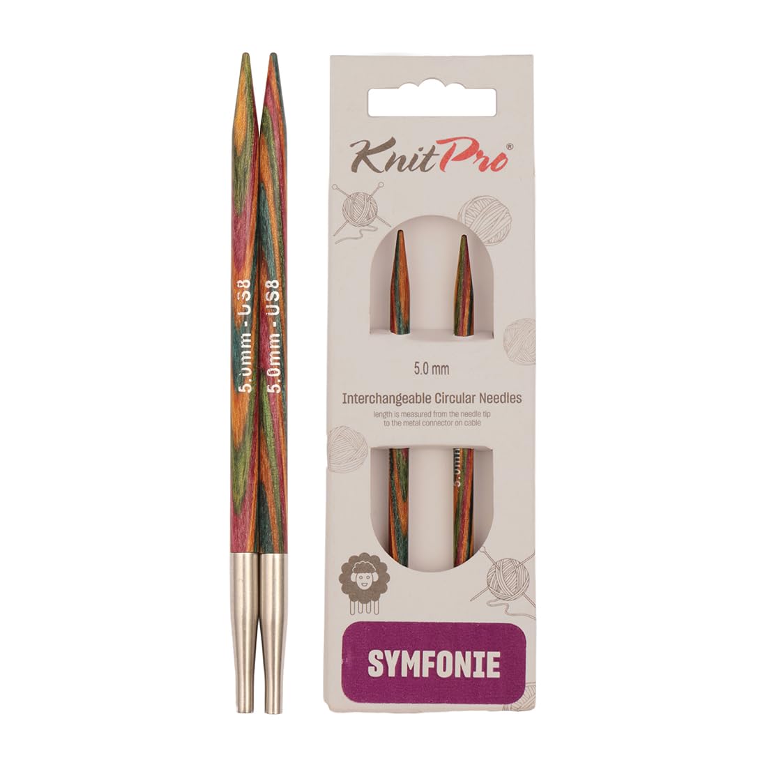 KnitPro Symfonie Interchangeable Circular Needles 4" (10cm) | 5.00mm