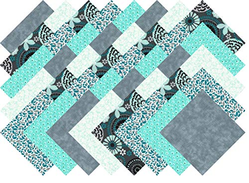Green Gray Variety 40 Precut 5-inch Quilting Fabric Charm Squares