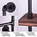 ALTAM Industrial Pipe Shelf with Towel Hanging Bar | Rustic 2 Shelving System for Pictures, Toiletries, Books, Home Decor | Heavy-Duty Metal, Vintage Fir Wood
