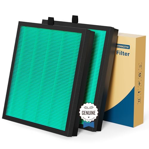 AROEVE MK07 Air Filter Pet Allergy Replacement 4-in-1 Air Purifier Filter, Efficiency Activated Carbon for Dust Pollen Lint Smoke Pet Dander Version (2 Packs)